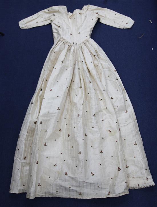 An 18th century Spitalfields silk gown and underskirt,